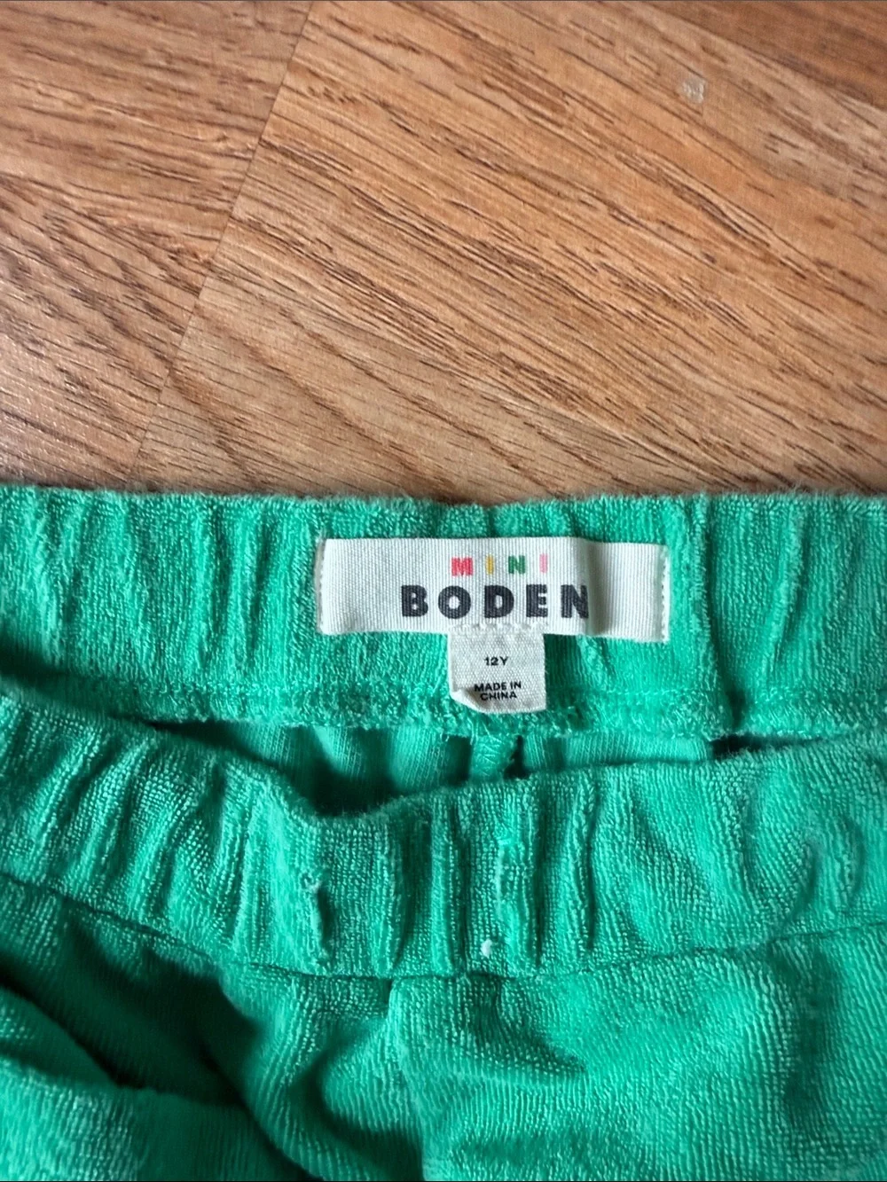 Girls Green Embroidered Pocket Teri cloth   Pants